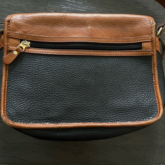 Dooney & Bourke Vintage Brown & Black Pebbled Leather Crossbody Flap Satchel - Picture 8 of 9